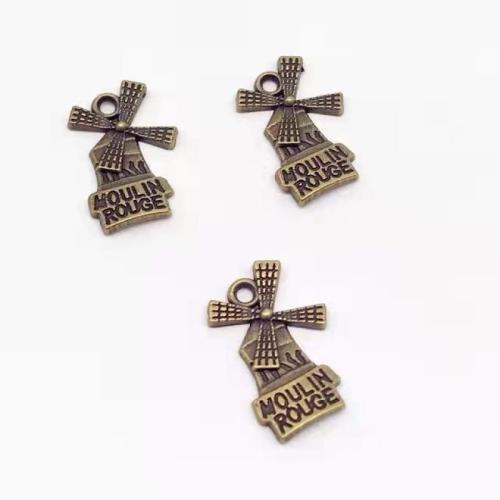 Zinc Alloy Pendler, Pinwheel, antik bronze farve forgyldt, du kan DIY, 13x21mm, 100pc'er/Bag, Solgt af Bag