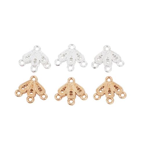 Zinc Alloy Connector Flower plated random style & DIY & 1/3 loop Sold By Bag