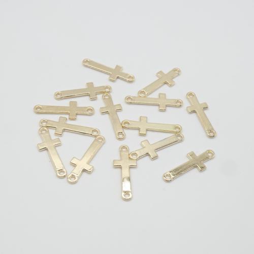 Cross Zinc Alloy Connector KC gold color plated DIY & 1/1 loop Sold By Bag