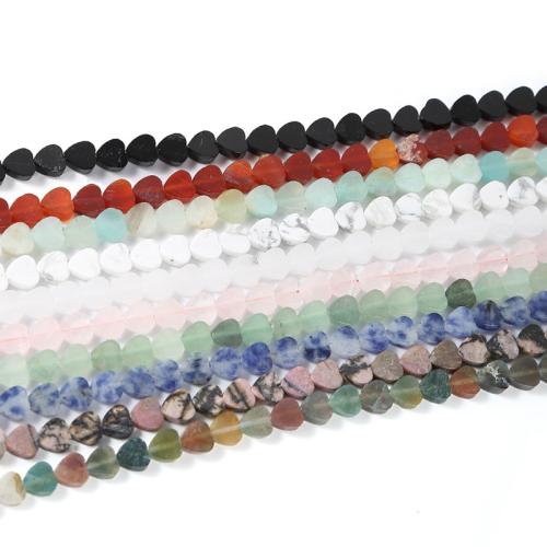 Gemstone Smycken Pärlor, Ädelsten, Hjärta, polerad, olika material för val, 6mm, Ca 60PC/Strand, Säljs av Strand