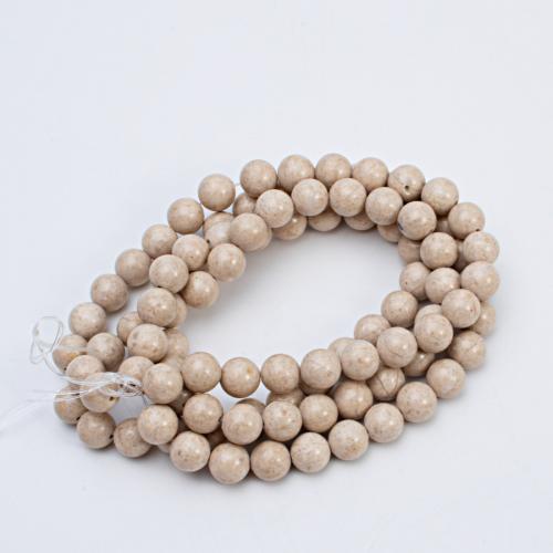 Gemstone Jewelry Beads Natural Stone Round DIY & fossil style Approx 1mm Length Approx 15.5 Inch Sold By PC