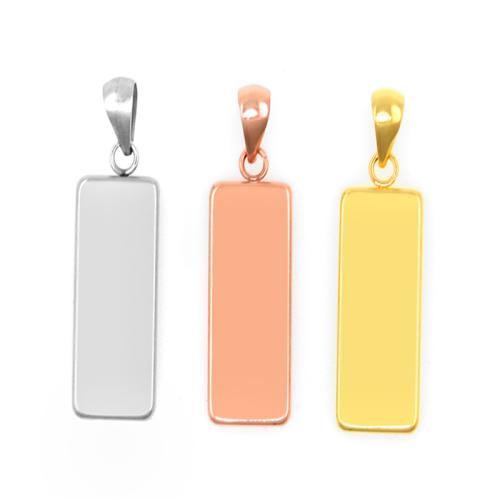 Stainless Steel Pendant Setting 304 Stainless Steel Rectangle plated DIY Sold By PC