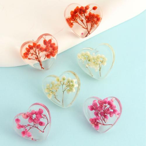 Resin Earring Heart fashion jewelry & epoxy gel Sold By Pair