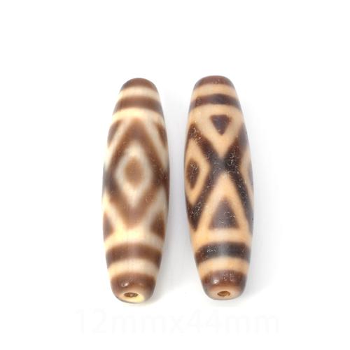 Naturlige tibetanske Agate Dzi Beads, Tibetansk agat, du kan DIY, 12x44mm, Solgt af PC