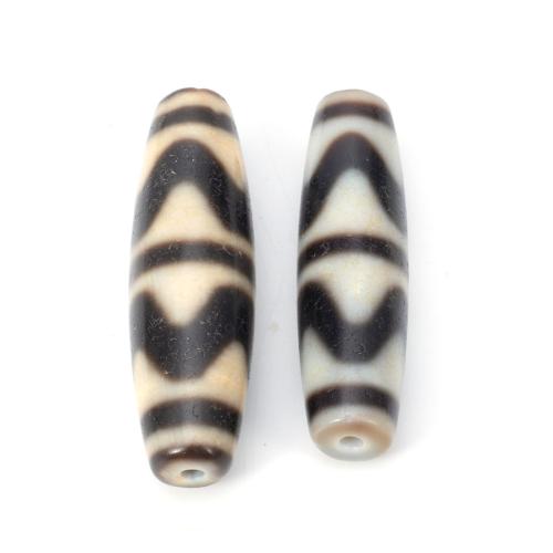 Naturlige tibetanske Agate Dzi Beads, Tibetansk agat, du kan DIY, 12x44mm, Solgt af PC