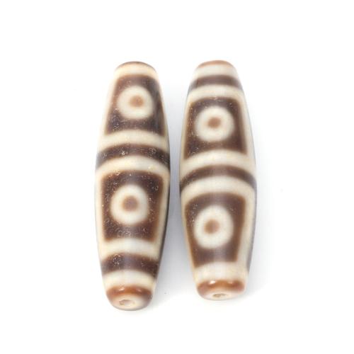 Naturlige tibetanske Agate Dzi Beads, Tibetansk agat, du kan DIY, 12x44mm, Solgt af PC