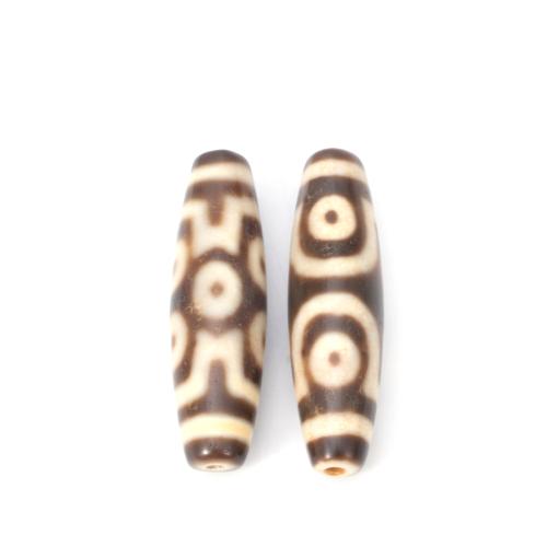 Naturlige tibetanske Agate Dzi Beads, Tibetansk agat, du kan DIY, 12x44mm, Solgt af PC