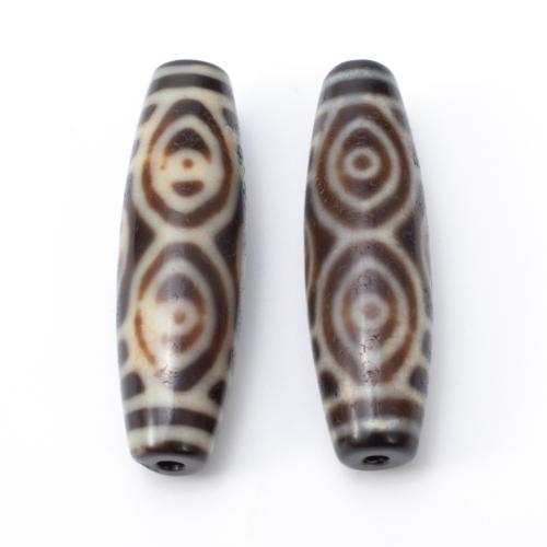 Naturlige tibetanske Agate Dzi Beads, Tibetansk agat, du kan DIY, 12x38mm, Solgt af PC