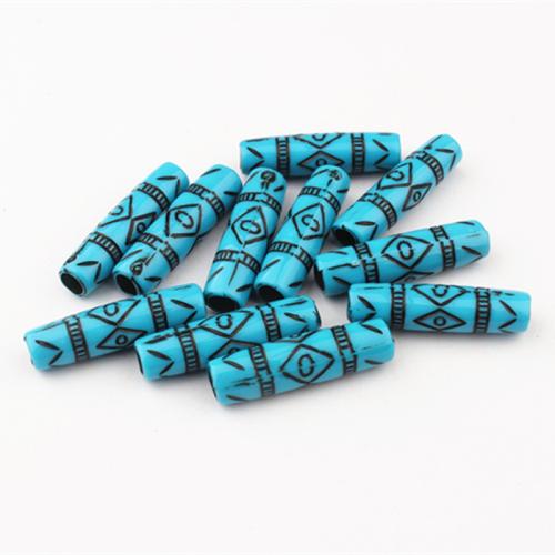 Resin Large Hole Bead stoving varnish DIY blue Inner Approx 4mm Sold By PC