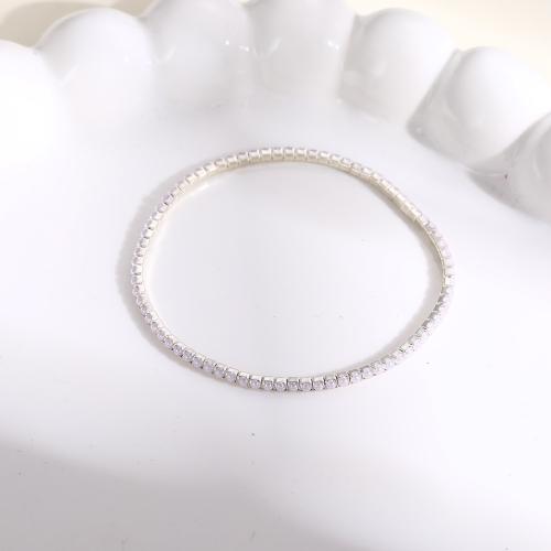 Zinklegering armbandkettingen, Zinc Alloy, met Plastic Pearl, plated, mode sieraden & voor vrouw, Verkocht door PC