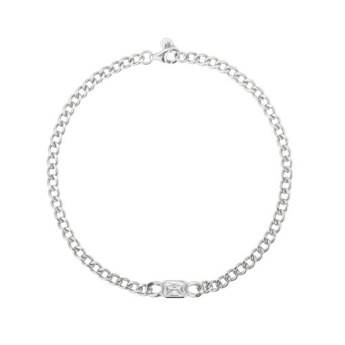 Sterling Sølv Armbånd, 925 Sterling Sølv, Micro Pave cubic zirconia & for kvinde, flere farver til valg, Længde Ca. 20 cm, Solgt af PC