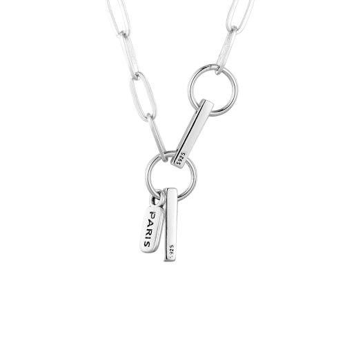 925 Sterling Silver Necklaces for woman platinum color Length Approx 45 cm Sold By PC