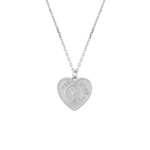 925 Sterling Silver Necklaces with 5CM extender chain Heart for woman Length Approx 40 cm Sold By PC