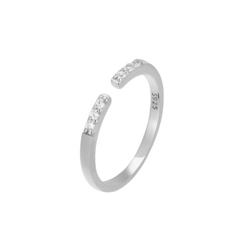 Cubic Zirconia Micro vydláždit mincovní stříbro prsteny, 925 Sterling Silver, micro vydláždit kubické zirkony & pro ženy, více barev na výběr, Prodáno By PC