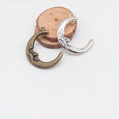 Zinc Alloy Pendants Moon plated DIY & double-hole Sold By Bag