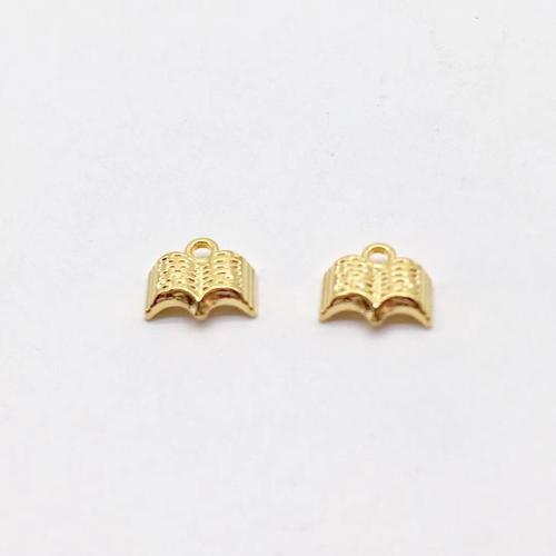 Zinc Alloy Pendants Book antique gold color plated DIY Sold By Bag