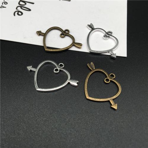 Zinc Alloy Heart Pendants plated DIY & double-hole Sold By Bag