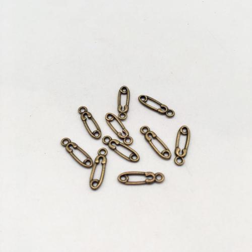 Zinc Alloy Pendants Safety Pin antique bronze color plated DIY Sold By Bag