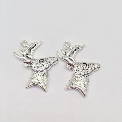 Zinc Alloy Animal Pendants Deer antique silver color plated DIY Sold By Bag