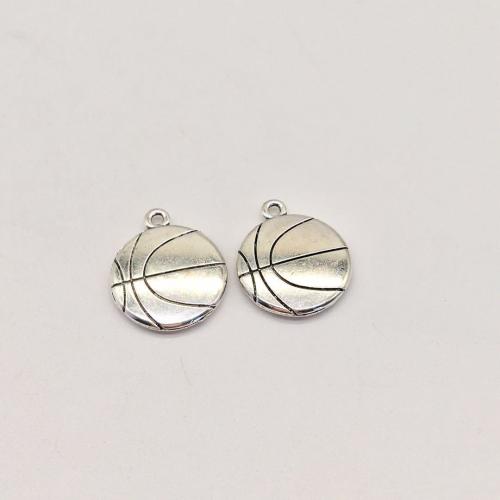 Zinc Alloy Pendants Basketball antique silver color plated DIY Sold By Bag