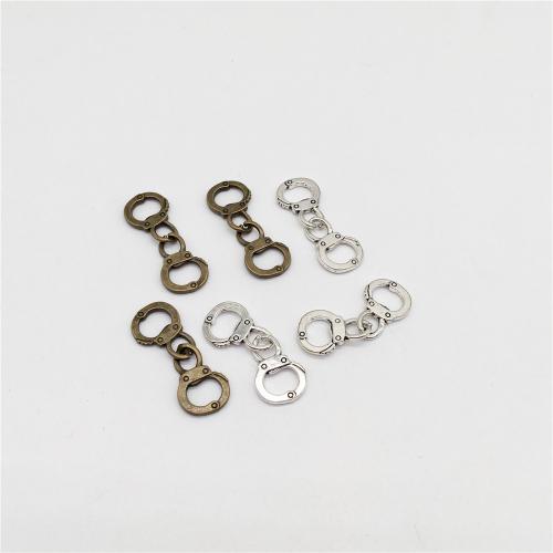 Zinc Alloy Connector Handcuffs plated DIY & 1/1 loop Sold By Bag