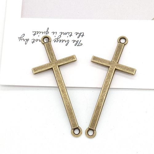 Sinc Alloy nascóirí, Cross, dath cré-umha antique plátáilte, DIY & 1/1 lúb, 52x22x2mm, 100ríomhairí pearsanta/Mála, Díolta De réir Mála