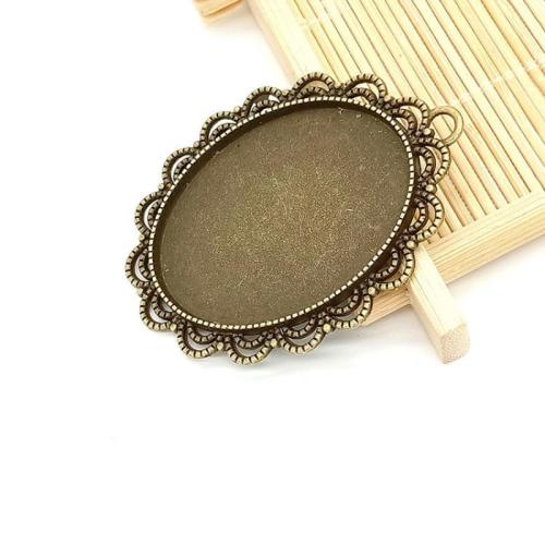 Zinc Alloy vedhæng Cabochon Setting, Kryds, antik bronze farve forgyldt, du kan DIY, 30x40mm, 100pc'er/Bag, Solgt af Bag