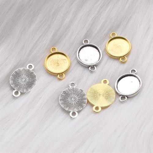 Zinc Alloy Connector Setting Round plated DIY & 1/1 loop 12mm Sold By Bag