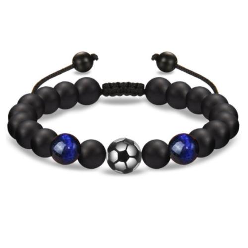 oeil de tigre bracelet, avec Abrazine Stone & cordon de polyester & lave volcanique, fait à la main, unisexe & styles différents pour le choix, Longueur Environ 6.7-7.7 pouce, Vendu par PC