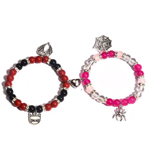 Oeil de chat Set de bracelet, avec alliage de zinc, fait à la main, magnétique & styles différents pour le choix & pour le couple, Longueur Environ 7.5-7.7 pouce, Vendu par fixé