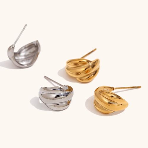 Stainless Steel Stud Earrings 304 Stainless Steel Vacuum Ion Plating fashion jewelry & for woman Sold By Pair