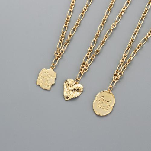 Brass Necklace gold color plated & for woman nickel lead & cadmium free Sold By PC