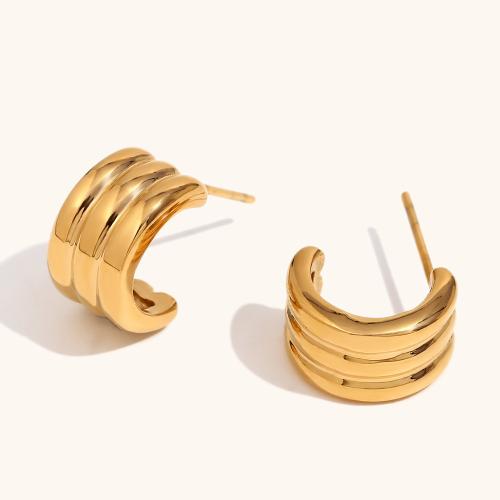 Stainless Steel Stud Earrings 304 Stainless Steel plated for woman Sold By Pair