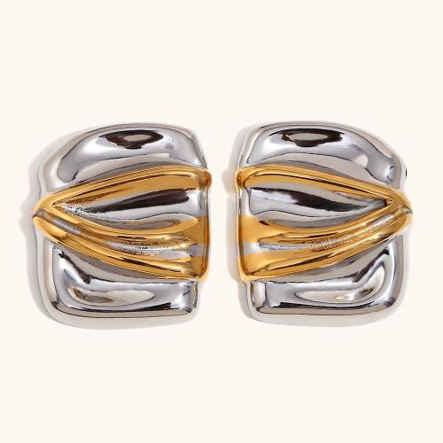 Stainless Steel Stud Earrings 304 Stainless Steel plated for woman Sold By Pair