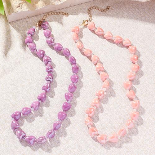 Fashion Necklace Jewelry Porcelain with 7cm extender chain Heart fashion jewelry Length 48 cm Sold By PC