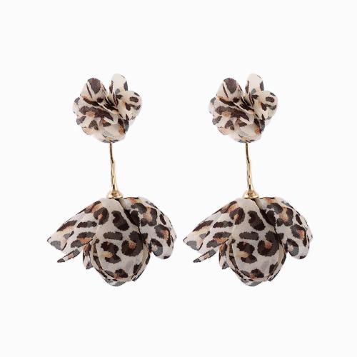 Brass Drop Earring Cloth with Brass fashion jewelry Sold By Pair