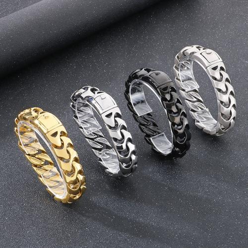 Stainless Steel Jewelry Bracelet 304 Stainless Steel Vacuum Ion Plating for man Sold By PC