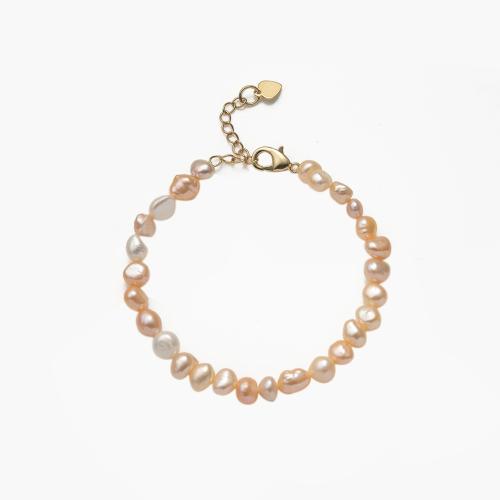 Pulseras de Perlas Freshwater, Perlas cultivadas de agua dulce, para mujer, longitud 21 cm, Vendido por UD