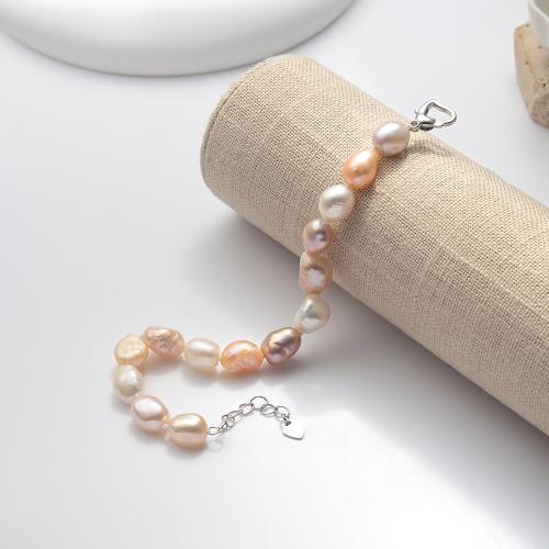 Pulseras de Perlas Freshwater, Perlas cultivadas de agua dulce, para mujer, longitud 24.6 cm, Vendido por UD