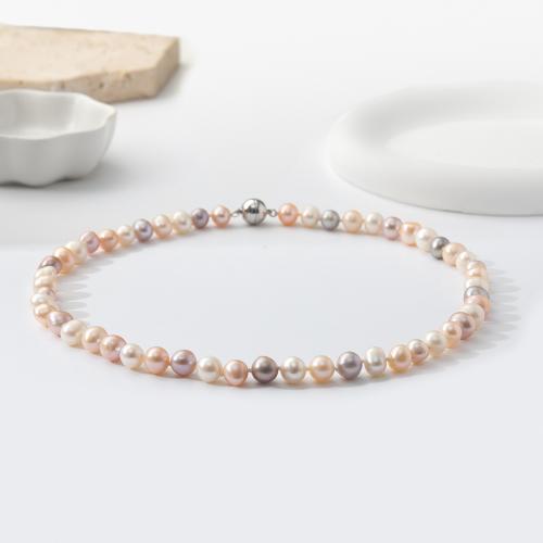 Natural Freshwater Pearl Necklace for woman Length 43 cm Sold By PC