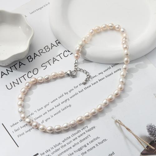 Natural Freshwater Pearl Necklace for woman Length 43 cm Sold By PC