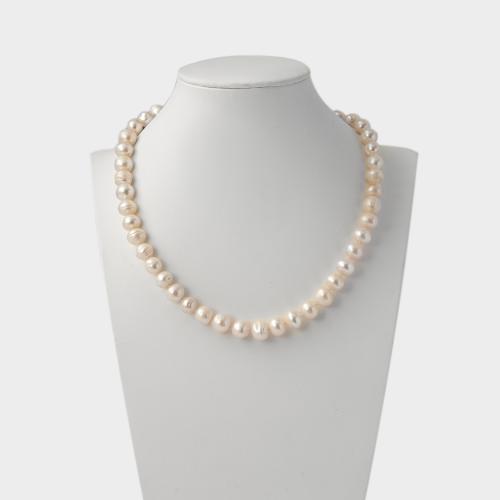 Collar de Perlas Natural de Freshwater, Perlas cultivadas de agua dulce, para mujer, longitud 18.5 cm, Vendido por UD