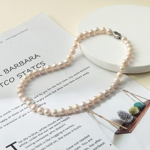 Natural Freshwater Pearl Necklace for woman Length 43 cm Sold By PC