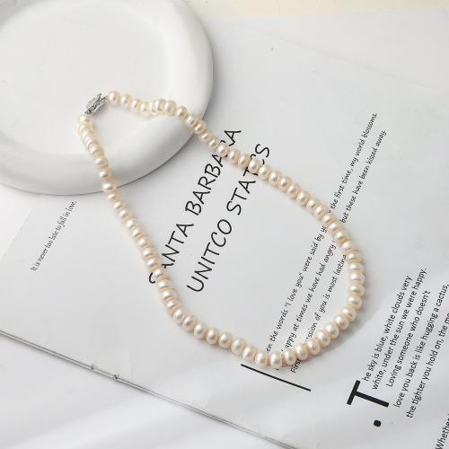 Natural Freshwater Pearl Necklace for woman Length 43 cm Sold By PC