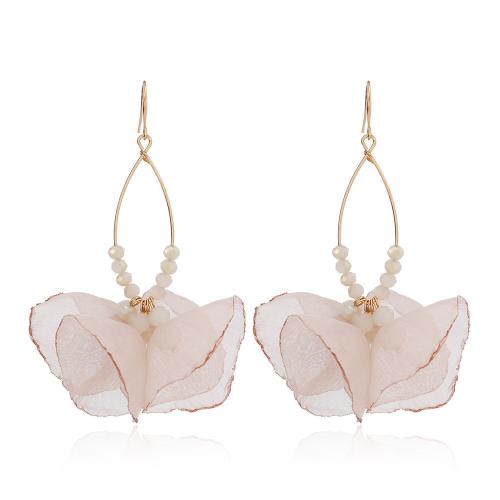 Boucles d'oreilles cristal, tissu, avec cristal, bijoux de mode, plus de couleurs à choisir, Vendu par paire