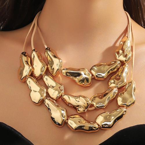 Acrylic Necklace with 7cm extender chain fashion jewelry & with rhinestone golden Length 51 cm Sold By PC