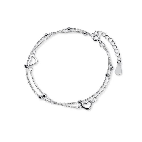 Messing Armbanden, met 3CM extender keten, Hart, plated, voor vrouw, meer kleuren voor de keuze, Lengte Ca 16 cm, Verkocht door PC