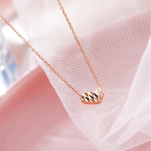 Brass Necklace Heart plated for woman Length Approx 21-50 cm Sold By PC