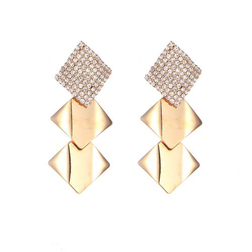 Brass Stud Earring plated for woman & with rhinestone Sold By Pair