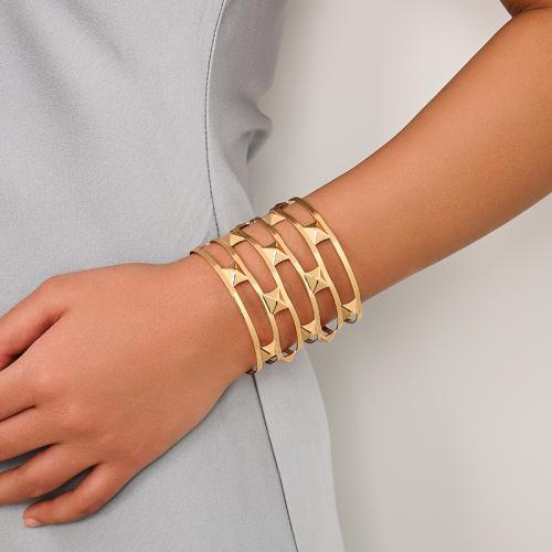 Brazalete de Aleación de Zinc, chapado, para mujer, dorado, Vendido por UD